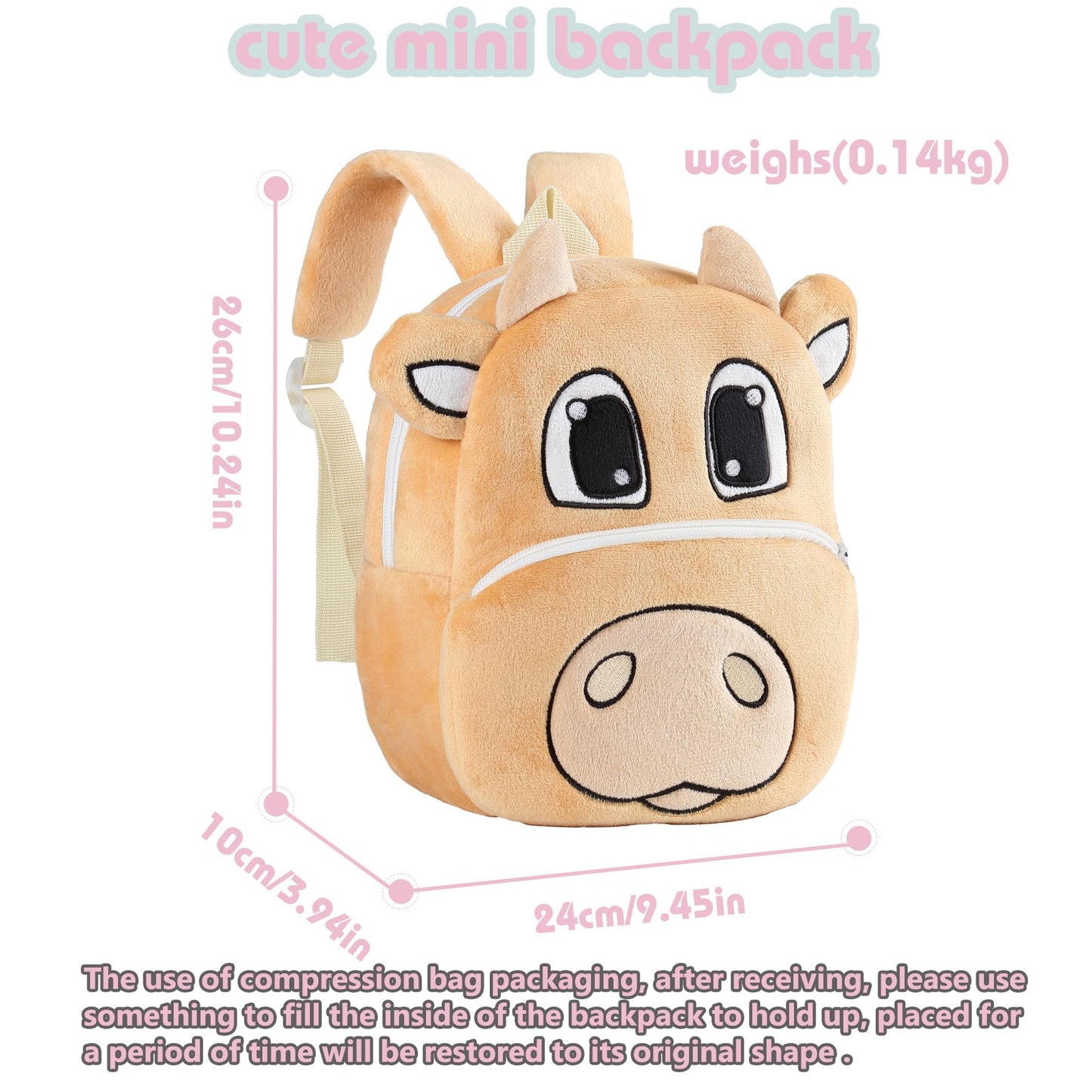Toddler Backpack for Girls Boys School Small Backpacks Toddler Back Pack Stuffed Animal Backpack Kawaii Kids Mini School Bag Preschool Age 2-4 Unicorn