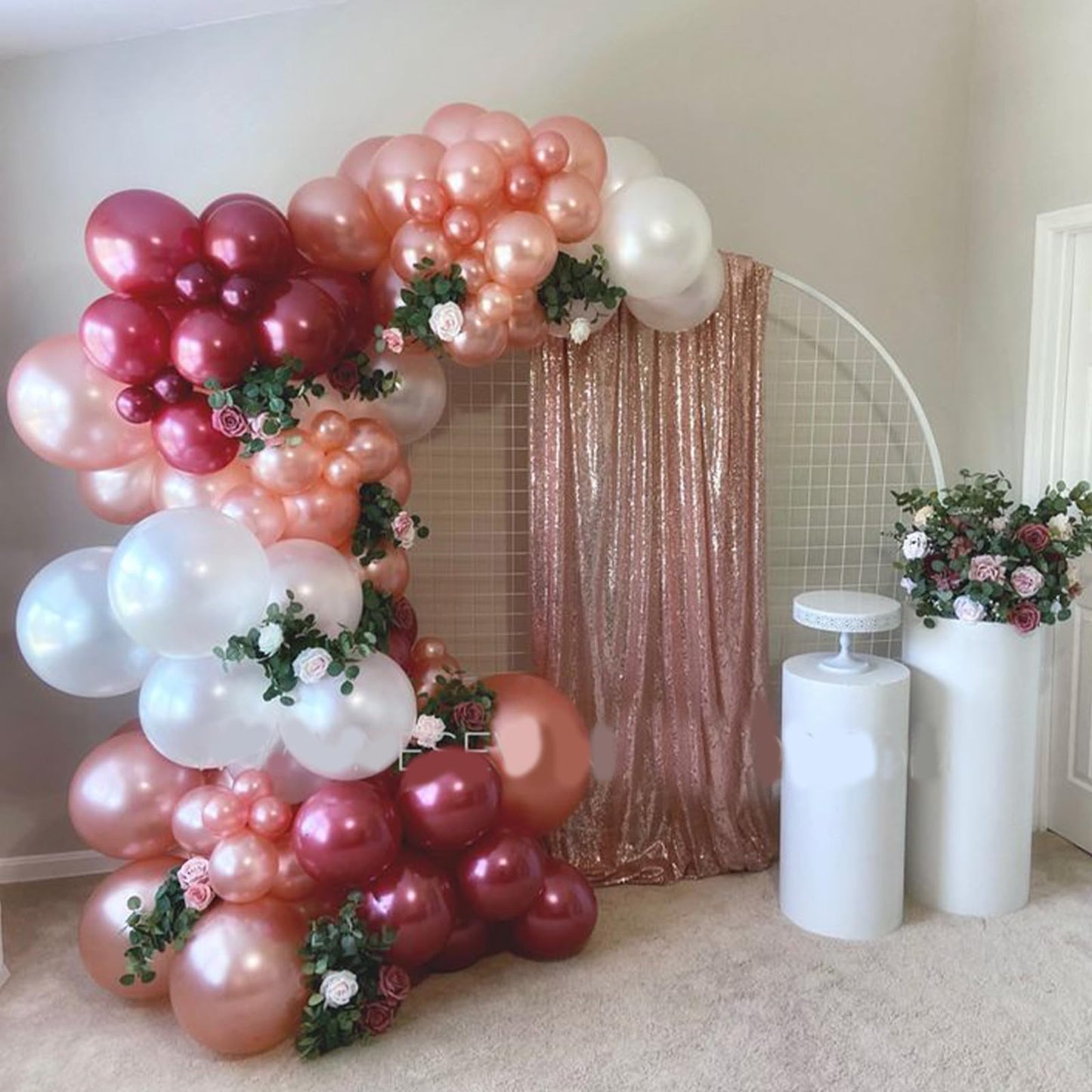 White Sand Gold Balloons Set, 12 Inch Double Stuffed Blush Beige Boho Party Balloons with Metallic Chrome Gold Neutral Cream Nude Latex Balloon for Birthday Baby Bridal Shower Wedding Party Decoration