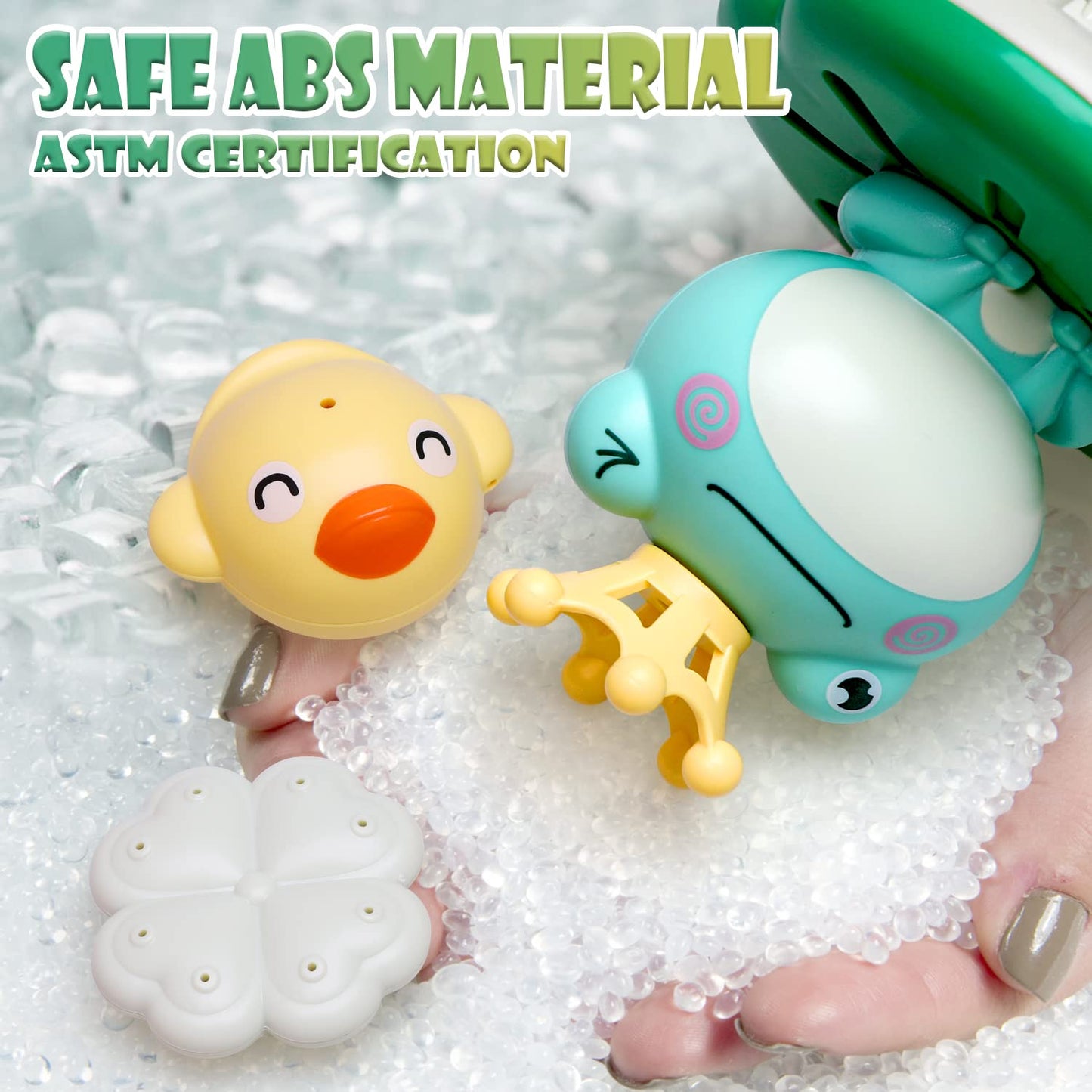 Baby Bath Toys for Kids, Electric Frog Bath Toy with Shower Head & 4 Spray Water Sprinklers Bathtub Toys for Toddlers1-3, Swimming Pool Game Water Play Set Gift for Bathtub Shower Beach