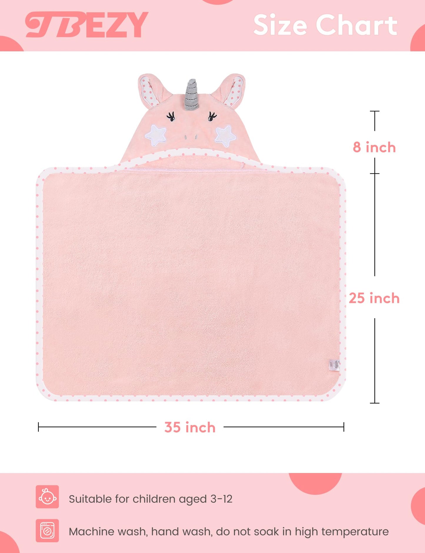 Baby Hooded Towel with Unique Animal Design Ultra Soft Thick Cotton Bath Towel for Newborn (Bunny)