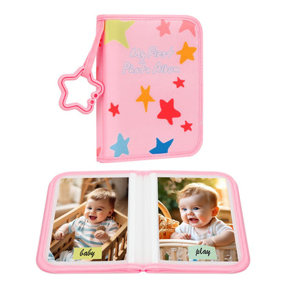 Baby's My First Photo Album for Baby Holds 21 4x6 Photos, Baby Photo Album Soft Cloth Family Book, My First Family Album for 4x6 Baby Shower Kids Toddlers Family Pictures, Toddler Photo Album (Blue)