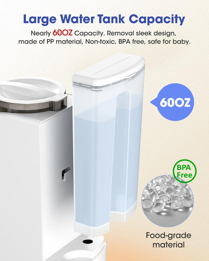 Instant Formula Maker, Fast and Customizable Formula Dispenser Machine with Accurate Temperature Control for Baby, Automatic Powder Blending for All Brands of Bottles and Formula, White