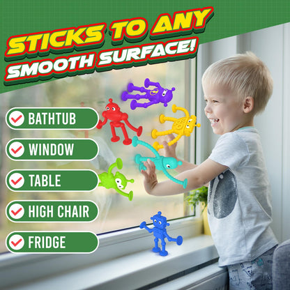 Baby Bath Toys Suction Toy: No Hole Bath Toy for Baby Toddlers - Kids Mini Sensory Fidget Suction Cup Toys for Boys Girls - Window Building Toy Travel Essentials Road Trip Activities for Kids Gifts