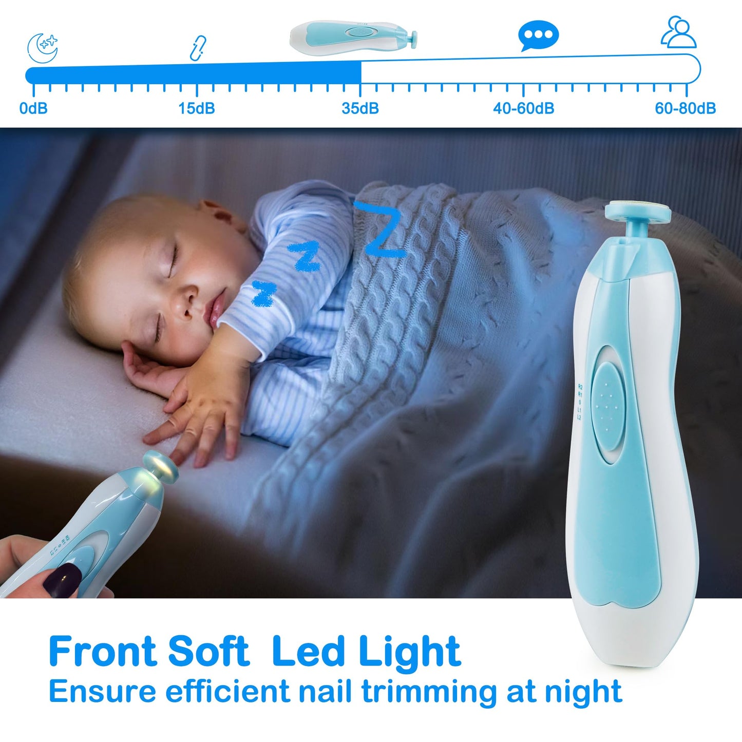 OTTOLIVES Baby Healthcare and Grooming Kit, 24 in 1 Baby Electric Nail Trimmer Set Newborn Nursery Health Care Set for Newborn Infant Toddlers Baby Boys Girls Kids (0-3 Years+) (Green)