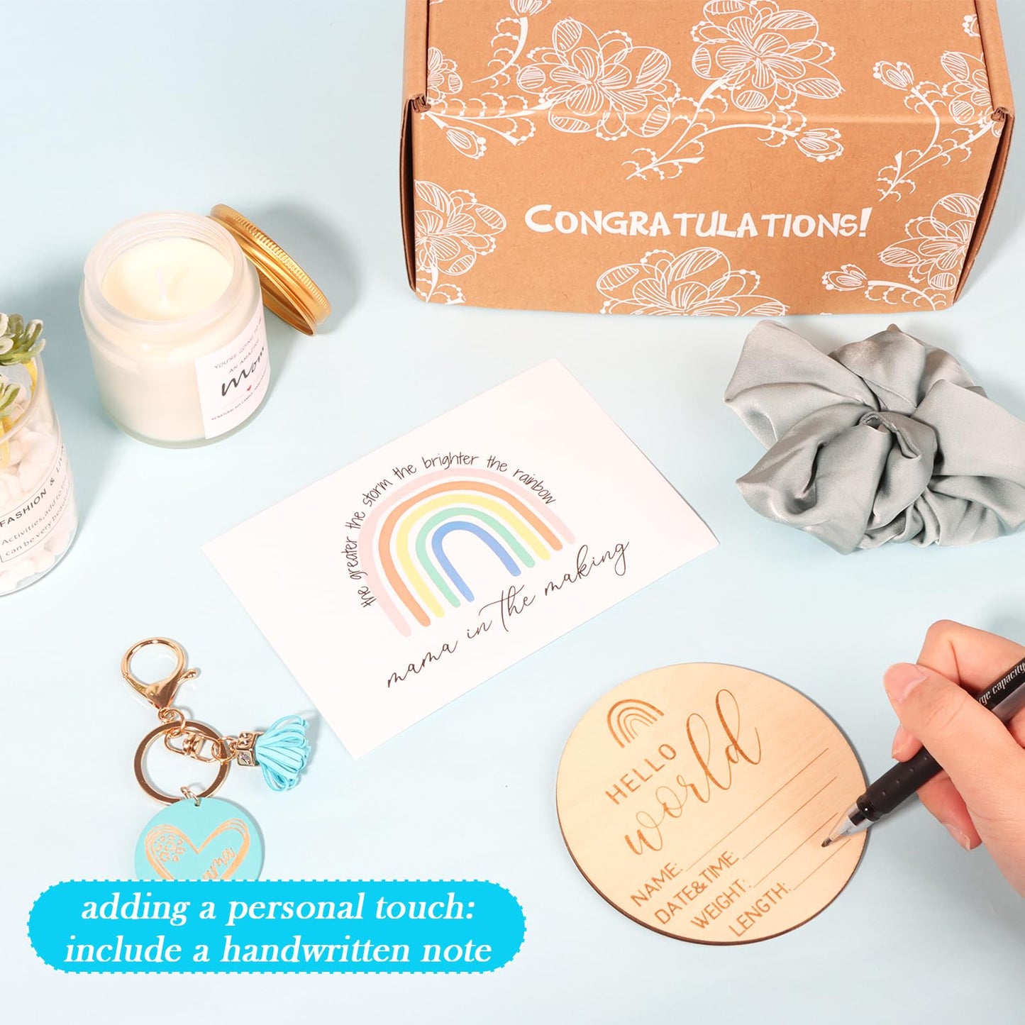 New Mom Gifts Box, Pregnancy Gifts for Expecting Mom, Gift Basket for Girls Boys, Postpartum Gifts for First Time Moms, Cool Gifts for New Mom After Birth, New Mom Care Package After Baby