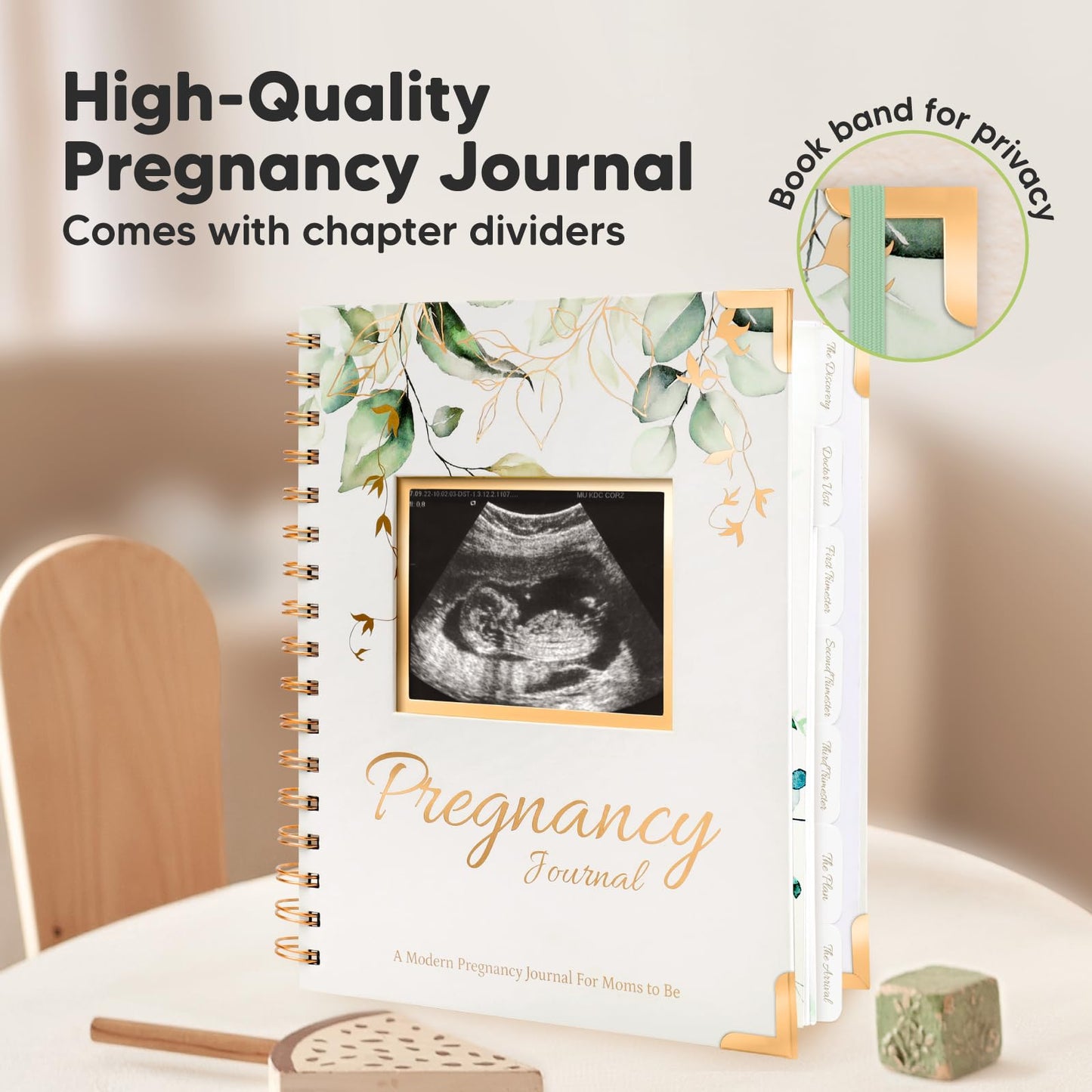 Pregnancy Journal for First Time Moms Gifts - 90 Pages Hardcover Pregnancy Memory Book, Beautiful & Cute Baby Book Keepsake, Ultrasound Baby Scrapbook, First Mother's Day Gifts (Alpine)