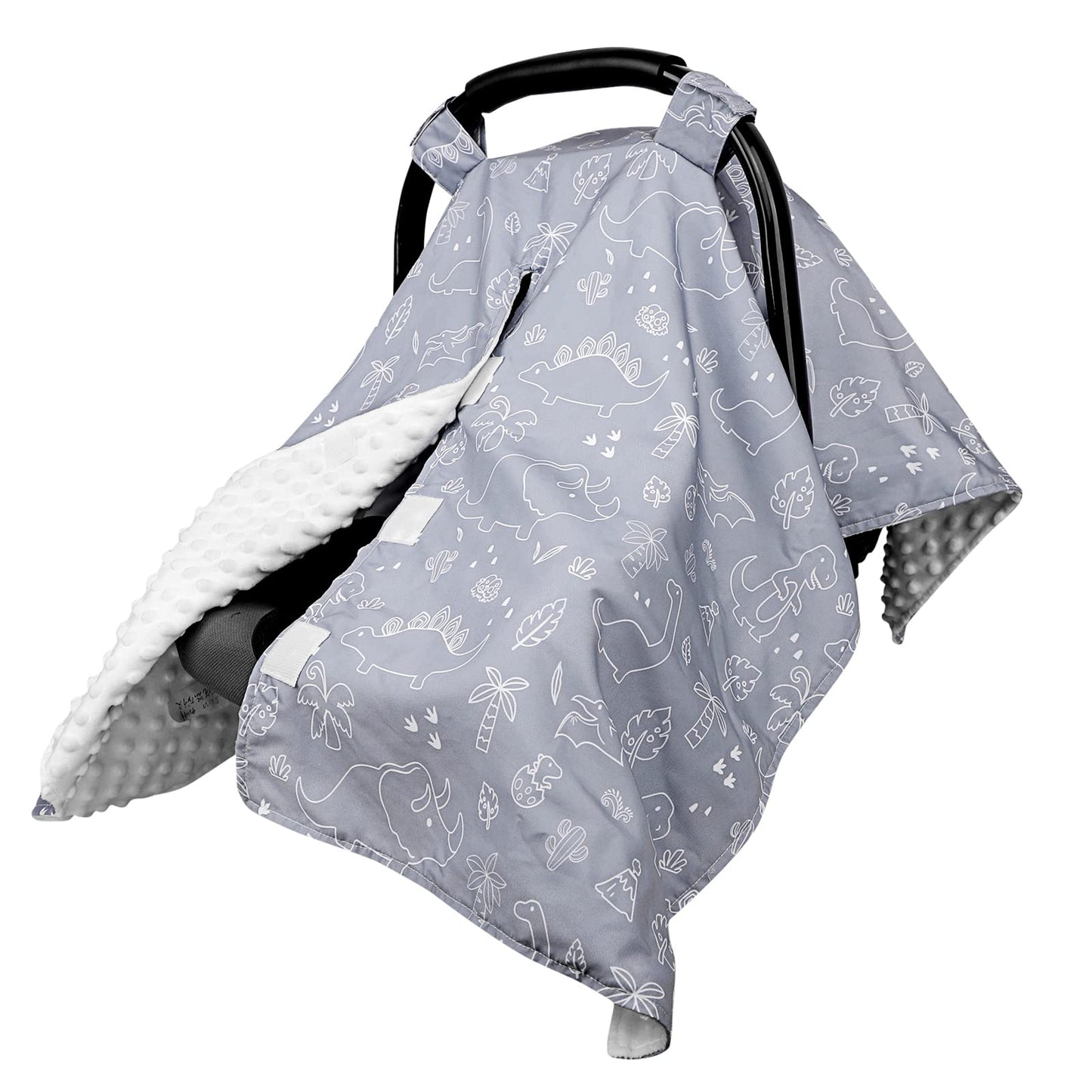 DILIMI Car Seat Cover Baby Girl, Minky Warm Winter Car Seat Covers for Babies, Peekaboo Opening Infant Car Seat Cover, Nursing Cover Carseat Canopy, Pink Flower