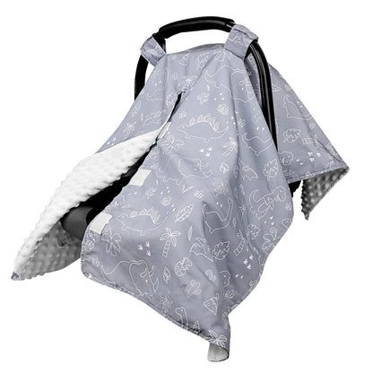 DILIMI Car Seat Cover Baby Girl, Minky Warm Winter Car Seat Covers for Babies, Peekaboo Opening Infant Car Seat Cover, Nursing Cover Carseat Canopy, Pink Flower