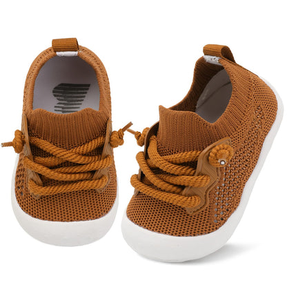 BARERUN Baby Shoes Baby First Walking Shoes Infant Sneakers Wide Barefoot Slip on Soft Sole Boys Girls Crib Shoe Toddler Breathable Lightweight House Socks