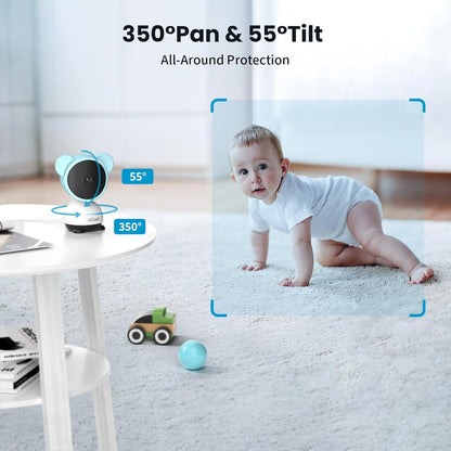 ieGeek 5'' Video Baby Monitor with 1080P HD Camera, WiFi Smartphone App Control, Night Vision, Sound & Motion Detection, 2-Way Talk, 360° PTZ, LCD Monitor Included, 24/7 Recording with Local Storage