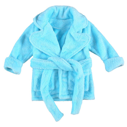 Qiylii Unisex Baby Plush Bathrobe Plain Kimono Gown Newborn Toddler Girls Boys Towel Robe Nightwear Clothes