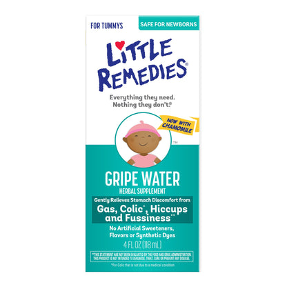 Little Remedies Gripe Water for Babies, Colic and Baby Gas Relief for Newborns, 4 Fl Oz, 3 Pack