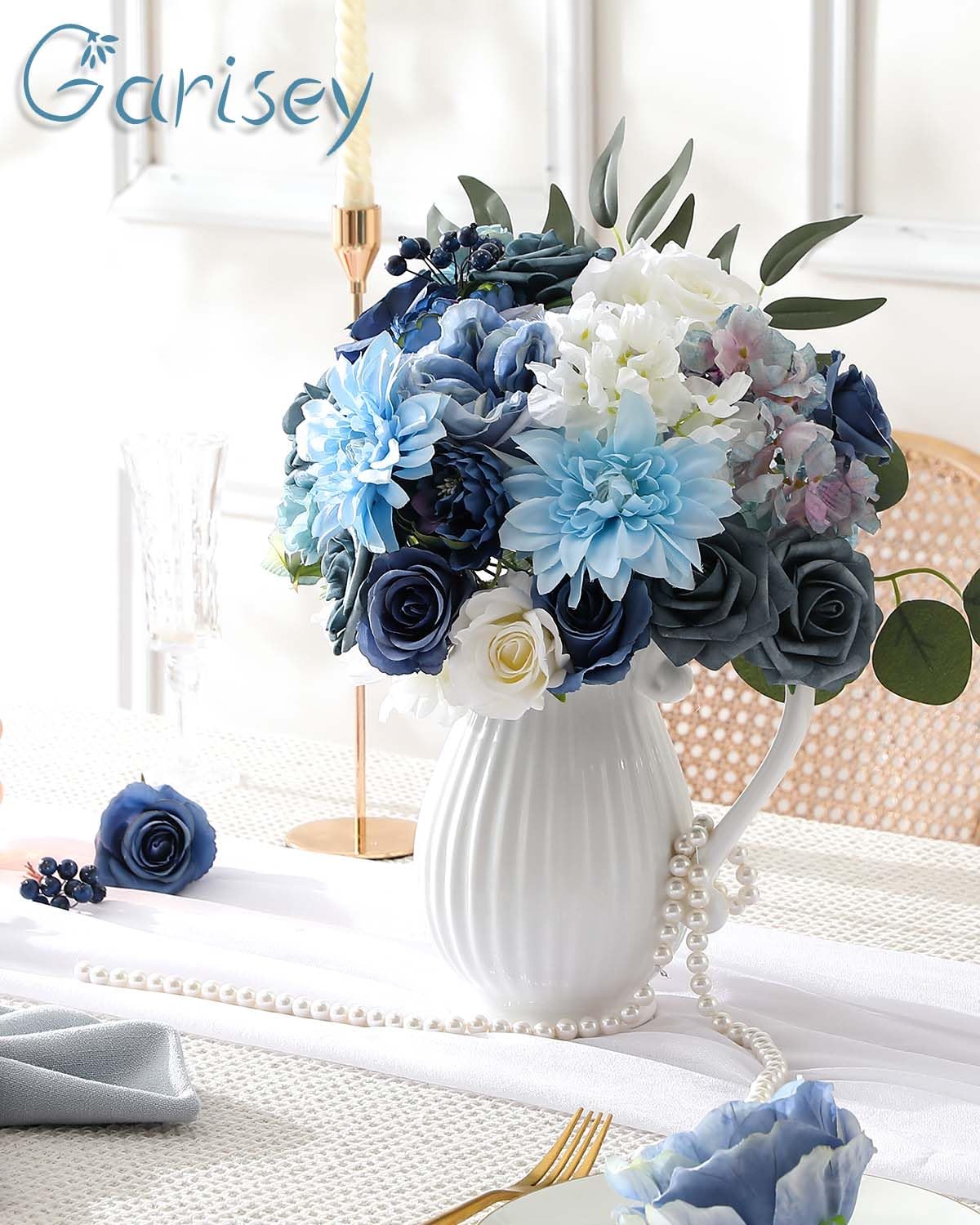 Artificial Flowers Combo for DIY Wedding Bouquets Combo Centerpieces Arrangements Party Bridal Baby Shower Home Decorations-Blush Pink