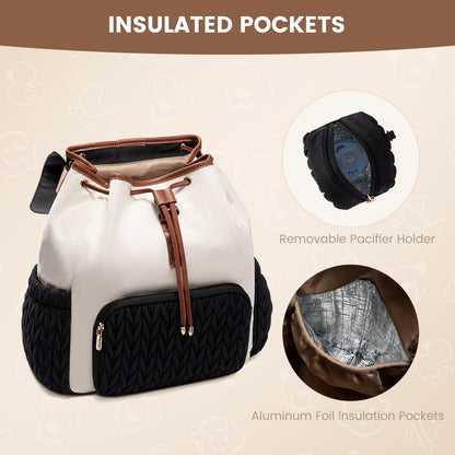 LOVEVOOK Diaper Bag Backpack, Small Baby Bag, Cute Baby Diaper Bag, Stylish Water-Resistant Travel Baby Bag for Mom, Baby Backpack with Changing Pad, Stroller Straps -Khaki