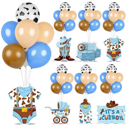 4 Sets Balloon Stand Kit for Table Bear Baby Shower Tables Centerpieces with Balloon Boy Baby Shower Decorations for Bear Theme Gender Reveal Birthday Party Table Decorations Supplies (Brown Bear, 4)