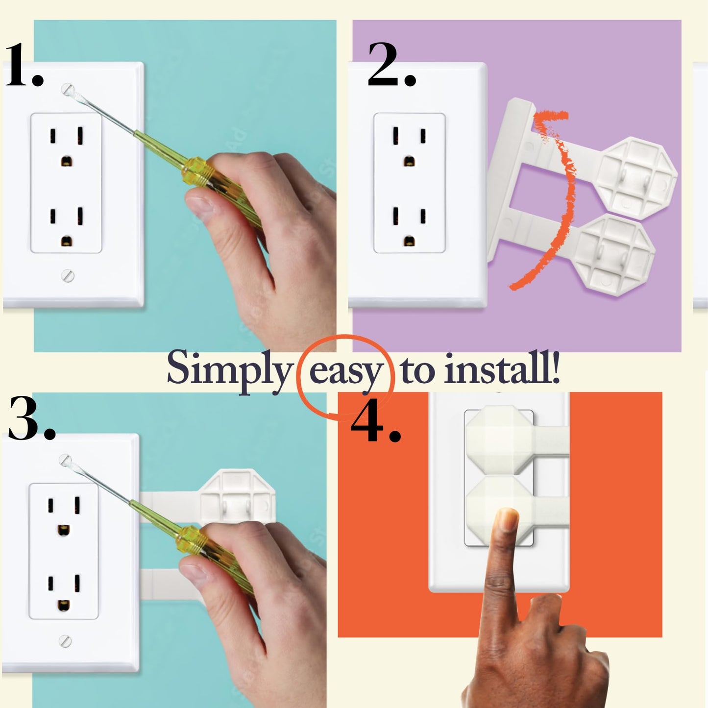 Socket Sitter: Always Connected, Never Lost! No Choking Hazard! Child Safety Cover, Electrical Outlet Cover, Plug Protector, Socket Protector (Pack of 6, Covers 12 outlets) (Blissful Blue)