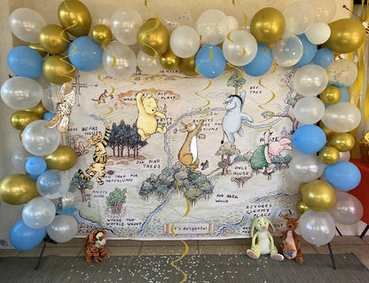 18Pcs Winnie Baby Shower Decorations Classic Pooh Hanging Decorations Swirls for Birthday Supplies Oh Baby Party Deocration