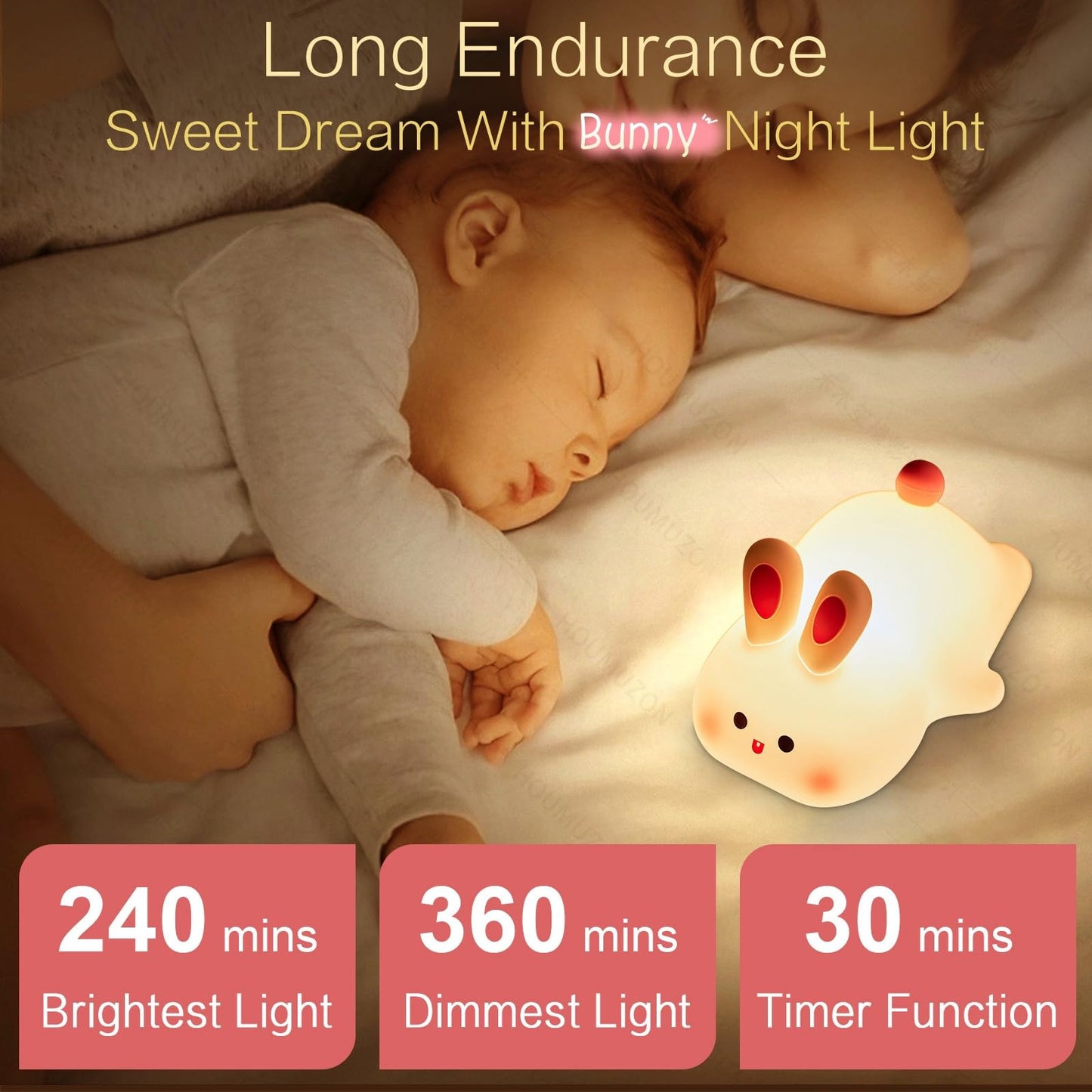 Sweet Heart Elephant Night Light, LED Squishy Novelty Animal Cute Lamp, Food Grade Silicone Nightlight, Dimmable Light Up Elephant Decor for Room College, Boys Girls White Elephant Gifts