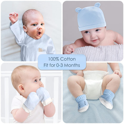 Baby Gift Set for Newborn, New Baby Boy Gift Basket, Newborn Essentials Hat Onesie Bear Toys Keepsake Blanket Infant Diaper Changing Pad Bibs, Baby Shower Gifts for Boys