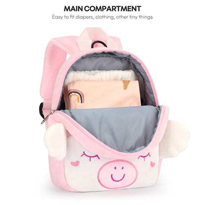 mibasies Toddler Backpacks for Girls 2-4: Plush Backpack -3D Animal Cartoon Mini Travel Bag -10 inch Toddler Backpack Leash