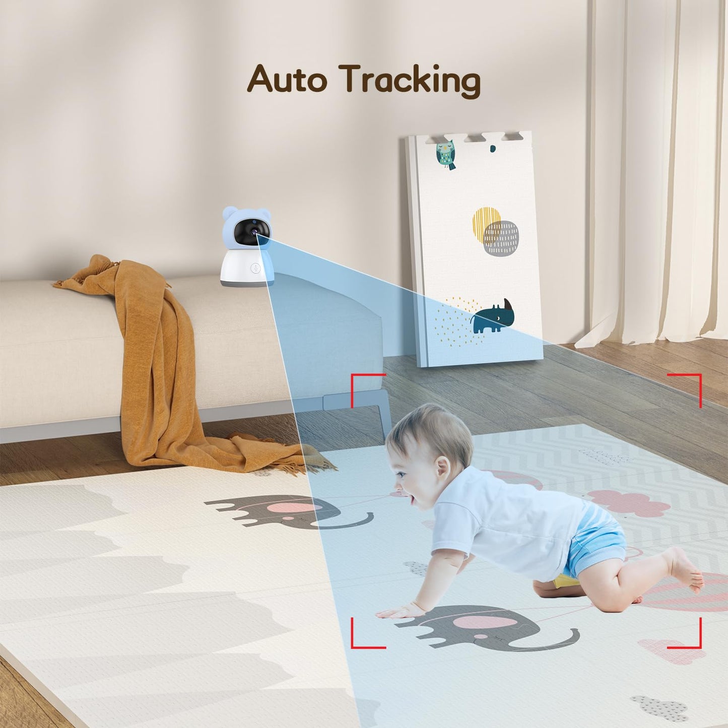 Smart WiFi Baby Monitor,2K HD Baby Camera with 5" Color Display,Night Vision,Remote Pan Tilt Zoom,Cry & Motion Detection,Temp & Humidity Sensor,2-Way Talk,APP Control,Works with iOS & Android