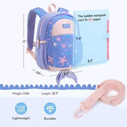 mommore Toddler Backpack for Boys 2-4, 3D Cartoon Mini Kids Travel Bag, Small Baby Backpack with Toddler Leash, Chest Buckle, Water-Resistant Pre-K Schoolbag, Dinosaur