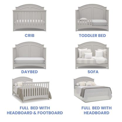 Delta Children Perry 6-in-1 Convertible Crib - Greenguard Gold Certified, Bianca White