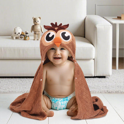 Hooded Baby Towels Boy for 0-6 Years, 50"x 32" Extra Large Toddler Bath Towels with Hood for Boys & Girls, 2-Pack Absorbent Thick Soft Gift for Kids Yellow Lion & Orange Monkey