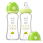 YOHKOH Natural Glass Baby Bottle with Natural Response Nipple, Newborn Anti-Colic Baby Bottles, Wide Neck Mushroom Cap Baby Bottle, Clear (8.8ounce (Pack of 4), Multicolour1)