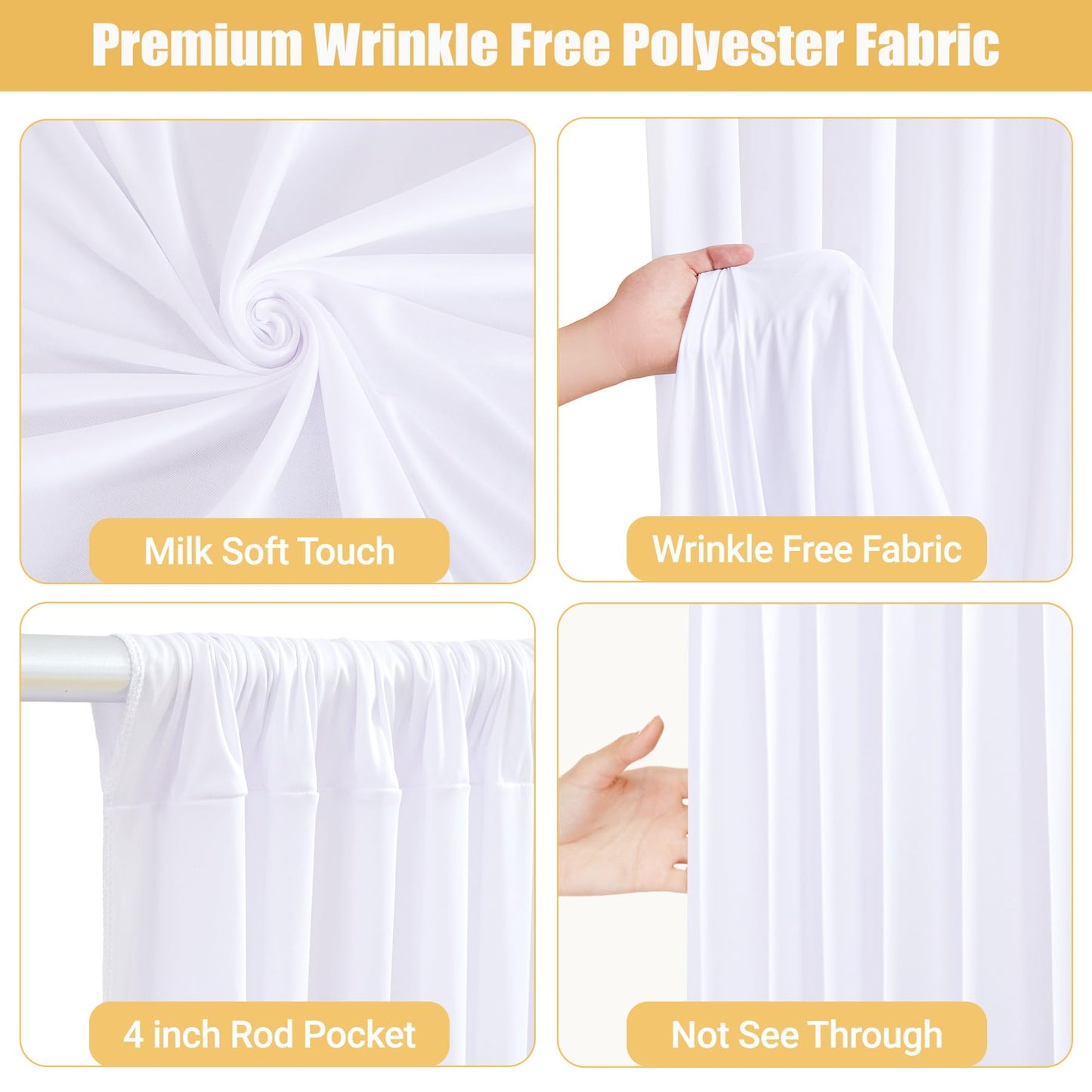 10x10ft Pink Backdrop Curtain with Lights String for Parties Wedding Wrinkle Free Soft Curtains Photo Backdrop Drapes for Girls Birthday Baby Shower Background Decorations 5x10ft, 2 Panels