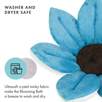 Blooming Bath Baby Bath Seat - Baby Tubs for Newborn Infants to Toddler 0 to 6 Months and Up - Baby Essentials Must Haves - The Original Washer-Safe Flower Seat (Original, Blue)