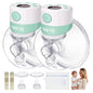 TSRETE Double Wearable Breast Pump, Electric Hands-Free Breast Pumps with 2 Modes, 9 Levels, LCD Display, Memory Function Rechargeable Milk Extractor-24mm Flange, Pink