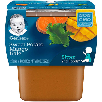 Gerber 2nd Foods Banana Blackberry Blueberry 4 Ounce Tubs, 2 Count (Pack of 8)