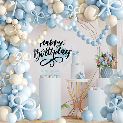 Pink Balloon Garland Arch Kit, Coquette Birthday Decorations 176Pcs Bow Long Balloons White and Pink Different Sizes for Wedding Bridal Baby Shower Bachelorette Party