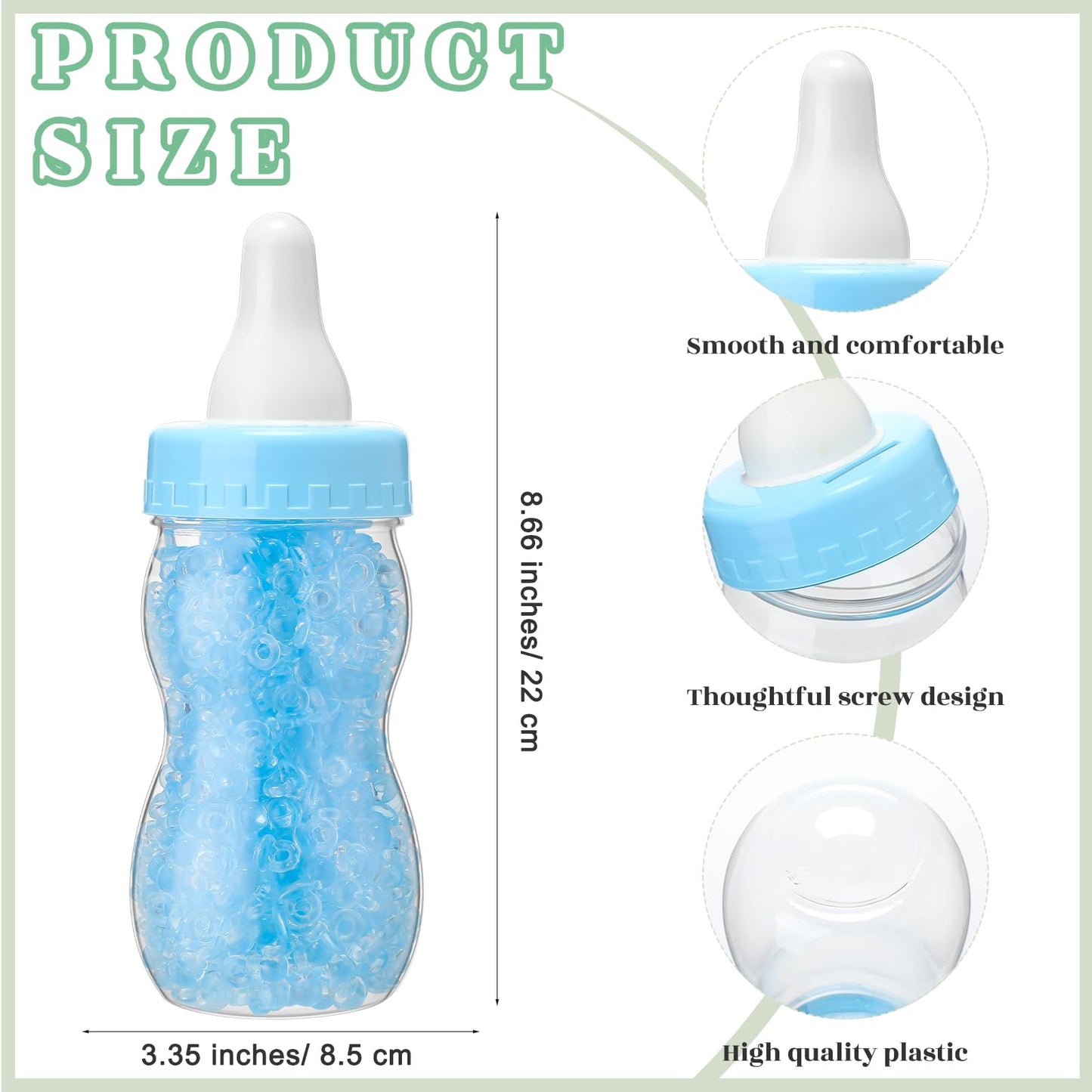 Roowest 512 Pcs Baby Shower Games Guess How Many Pacifiers Sign 100 Small Guessing Games 10 HB Pencils 750ml Milk Bottle 400 Acrylic Pacifiers Decoration for Guest Gender Reveal(Pink,Bear)