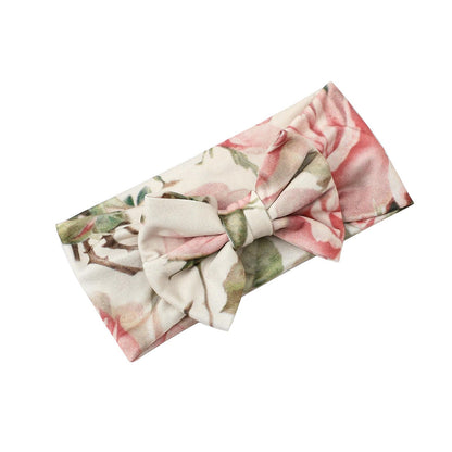 Galabloomer Newborn Receiving Blanket Headband Set Baby Flower Swaddle (vintage flower)