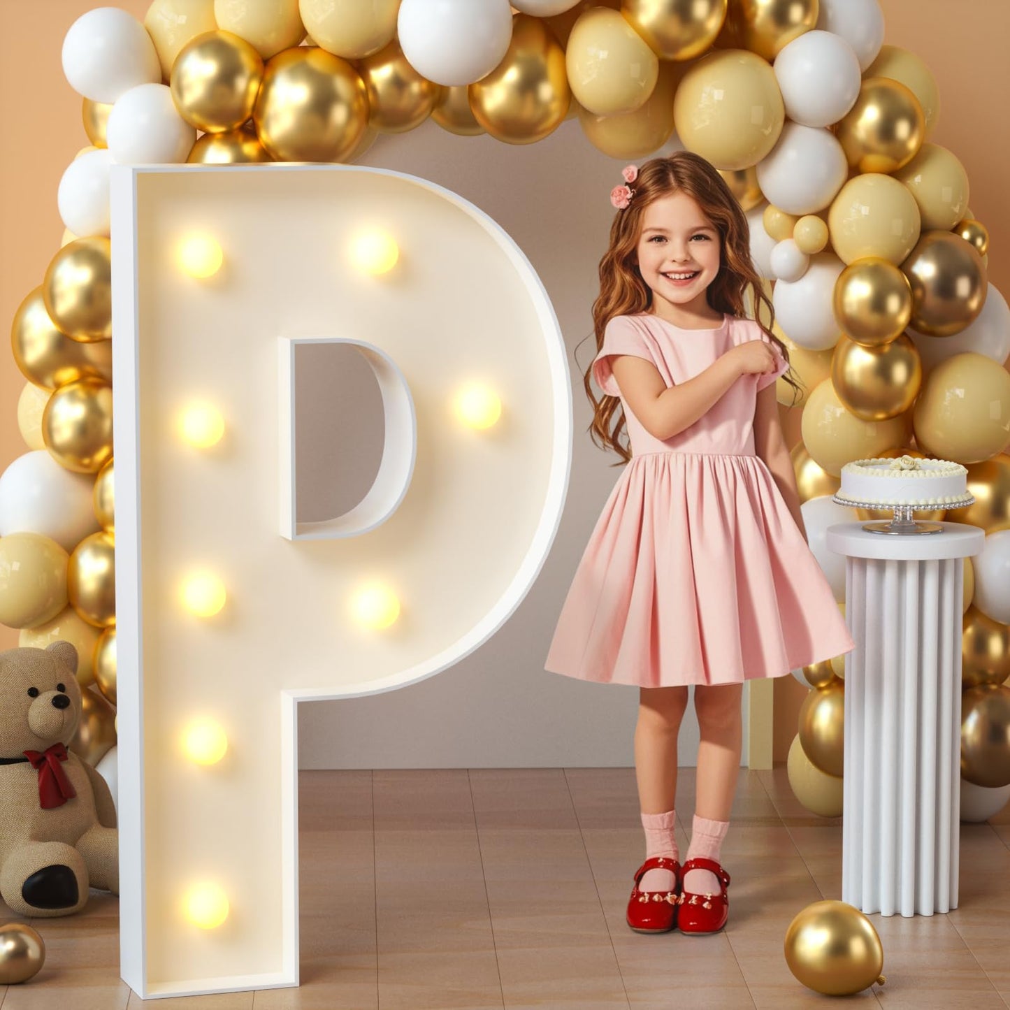imprsv Marquee Light Up Letters, 3FT Mosaic Letters with Light for Baby Shower Graduation Party Decor, Large A for Engagement Wedding Party Decorations (Need to Assemble)