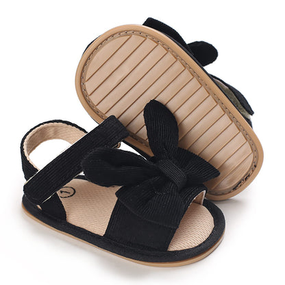 SOFMUO Baby Girls Sandals Premium Soft Sole Infant Indoor Flat Newborn Slippers Lightweight Comfort Toddler Summer Princess Dress Shoes