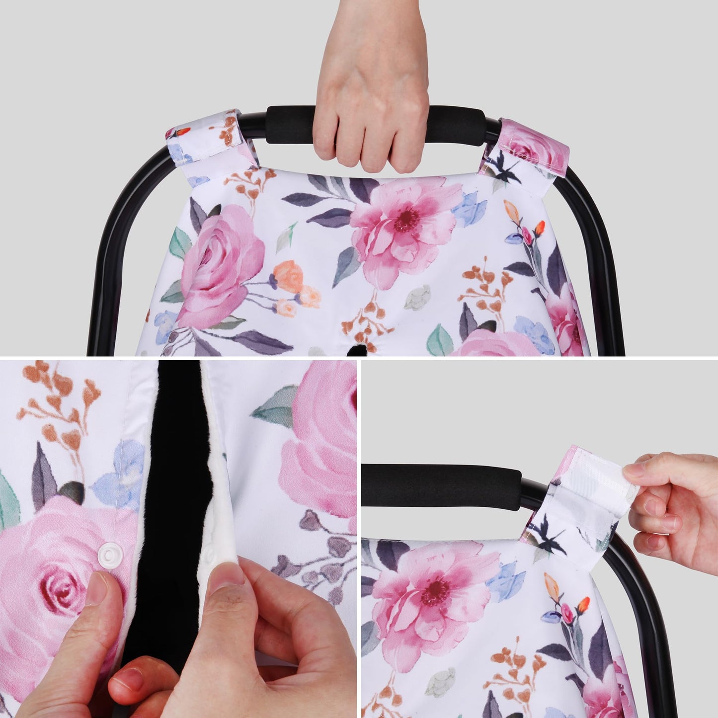 Rquite Car Seat Cover Baby, Carseat Covers Baby Boy, Minky Infant Car Seat Cover Winter, Peekaboo Opening Car Seat Canopy, Multi-use Baby Carrier, Stroller, Nursing Cover, Minky Blanket, Dinosaur