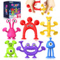 Baby Bath Toys Suction Toy: No Hole Bath Toy for Baby Toddlers - Kids Mini Sensory Fidget Suction Cup Toys for Boys Girls - Window Building Toy Travel Essentials Road Trip Activities for Kids Gifts