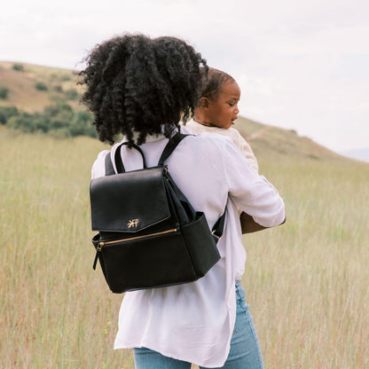Freshly Picked Mini Classic Diaper Bag Backpack, Vegan Leather Baby Diaper Bag, Backpack Diaper Bag for Women (Aspen)