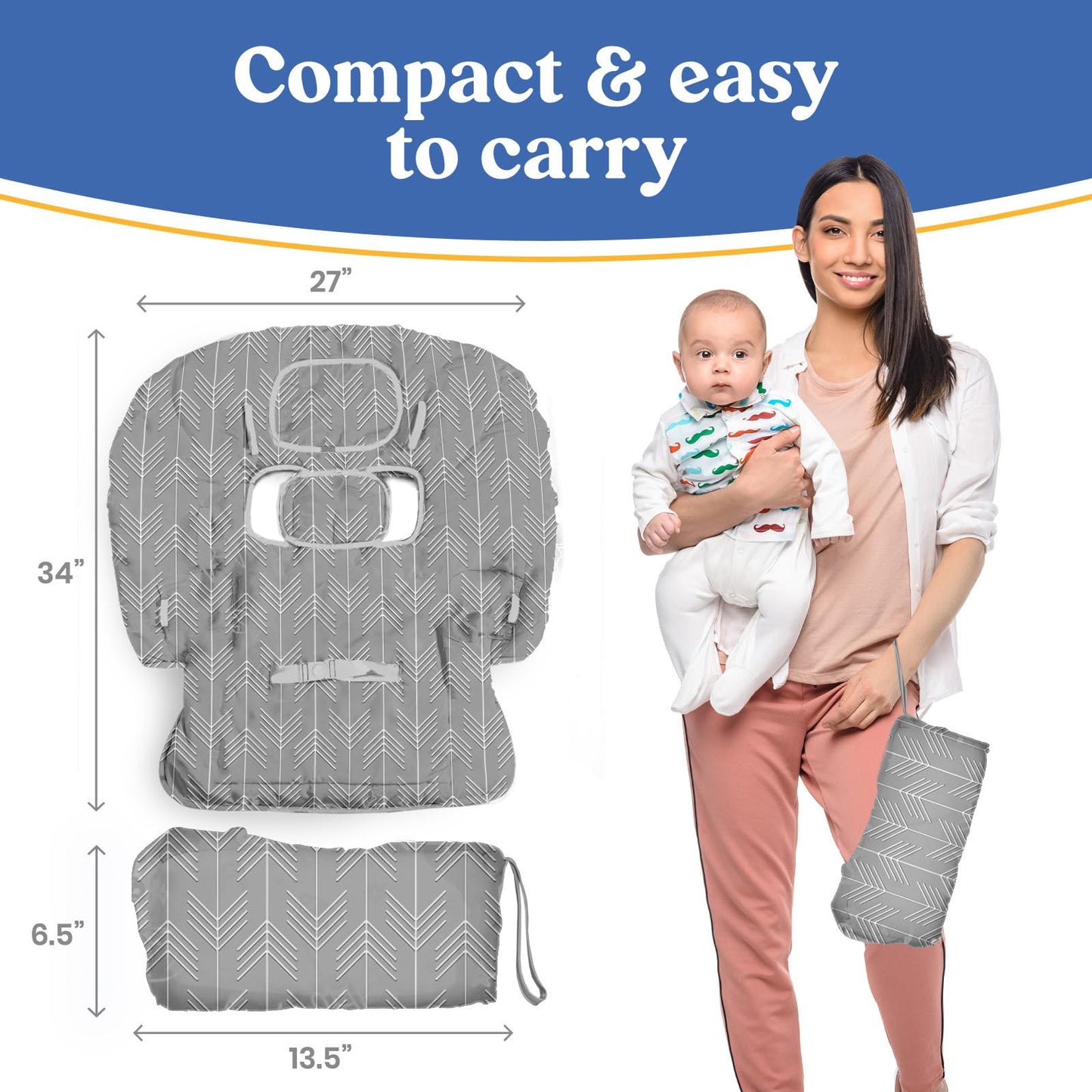 Shopping Cart Cover for Baby PILLANI, High Chair Cover for Restaurant Seat, Grocery Cart Cover for Baby Girl and Boy, Cotton Buggy Covers for Babies, Toddler Shopping Cart Cover