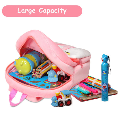 VASCHY Toddler Backpack, Baby Boys and Girls Cute Plush Animal Small Daycare Backpack for Baby Little Kids Yellow Cat
