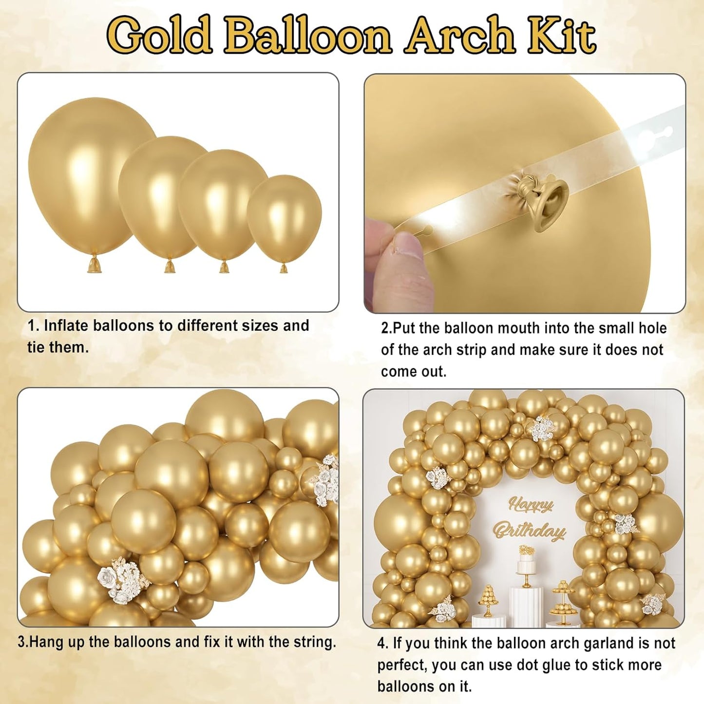 Ouddy Life 157 Pcs Boho Dusty Pink Balloons Arch Garland Kit, Blush Neutral Pink Sand White Metallic Gold Different Size Balloon for Girls Baby Shower Birthday Wedding Gender Reveal Party Decorations