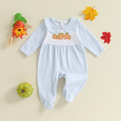 Kuriozud My First Halloween Baby Girl Boy Outfit Newborn Pumpkin Jumpsuit Romper Halloween Footie Pajamas Coming Home Outfit