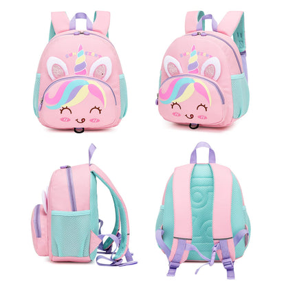 SUN EIGHT Preschool Backpack with Anti-Lost Harness Toddler Backpack School Bag 3D Cartoon Lunch Backpack for Toddler Girls 1-4 Years(Butterfly)