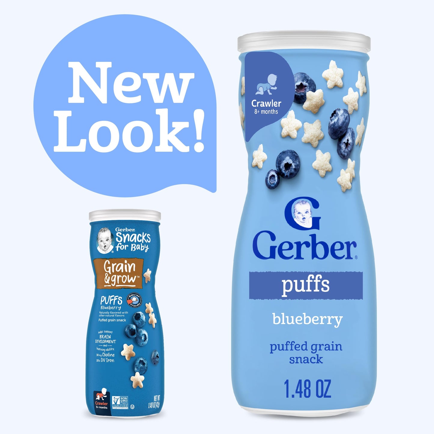 Gerber Baby Snacks Puffs Variety Pack, Banana & Strawberry Apple, 1.48 Ounce - 2 count of four packs, Package may vary, 1.48 Ounce (Pack of 8)