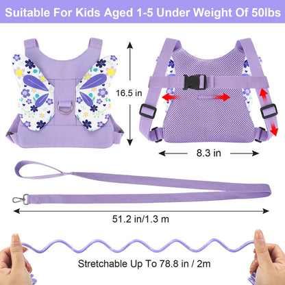 Accmor 3 in 1 Toddler Harness Leashes + Anti Lost Wrist Link, Kids Harness Children Leash for Girls, Child Anti Lost Leash Baby Cute Harness Belt Strap Hold Kids Close While Walking