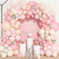 Ouddy Life 157 Pcs Boho Dusty Pink Balloons Arch Garland Kit, Blush Neutral Pink Sand White Metallic Gold Different Size Balloon for Girls Baby Shower Birthday Wedding Gender Reveal Party Decorations