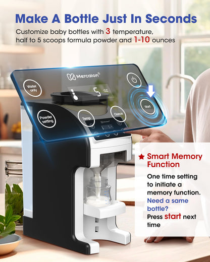 Instant Formula Maker, Fast and Customizable Formula Dispenser Machine with Accurate Temperature Control for Baby, Automatic Powder Blending for All Brands of Bottles and Formula, White